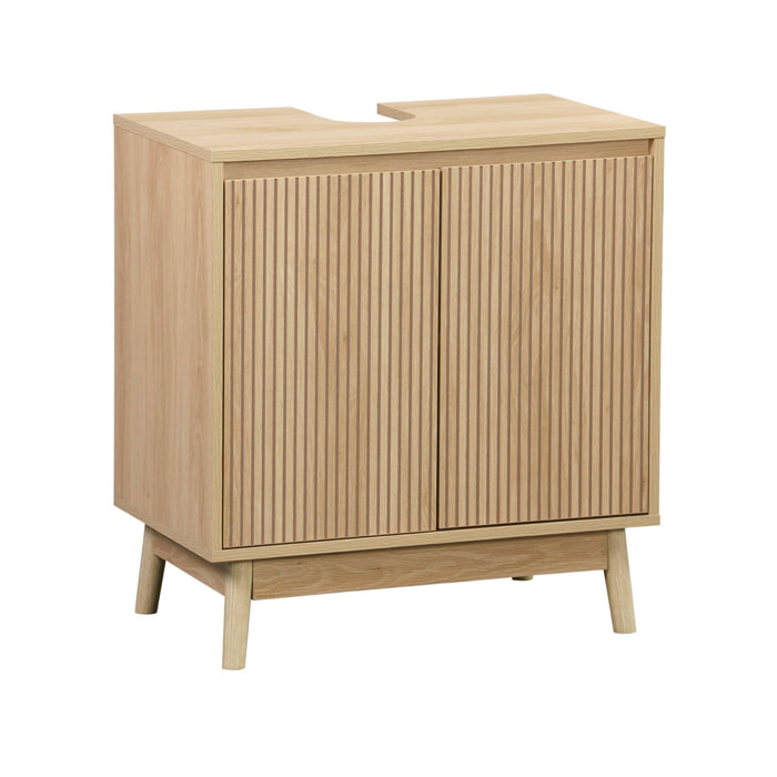 Meuble sous lavabo scandinave décor bois LINEAR