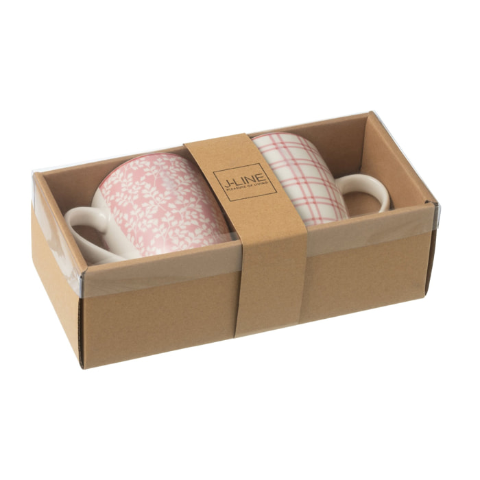 J-Line tasse - céramique - rose clair - boîte de 2