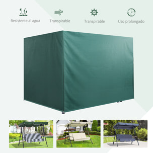 Outsunny Funda Balancín Jardín, Funda Columpio Jardín Exterior, Cubierta de Columpio con Cremallera, Impermeable, 215x155x150 cm, Verde