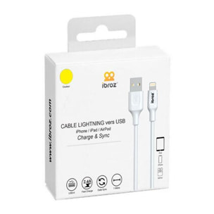 Câble Lightning IBROZ vers USB-A 1m jaune