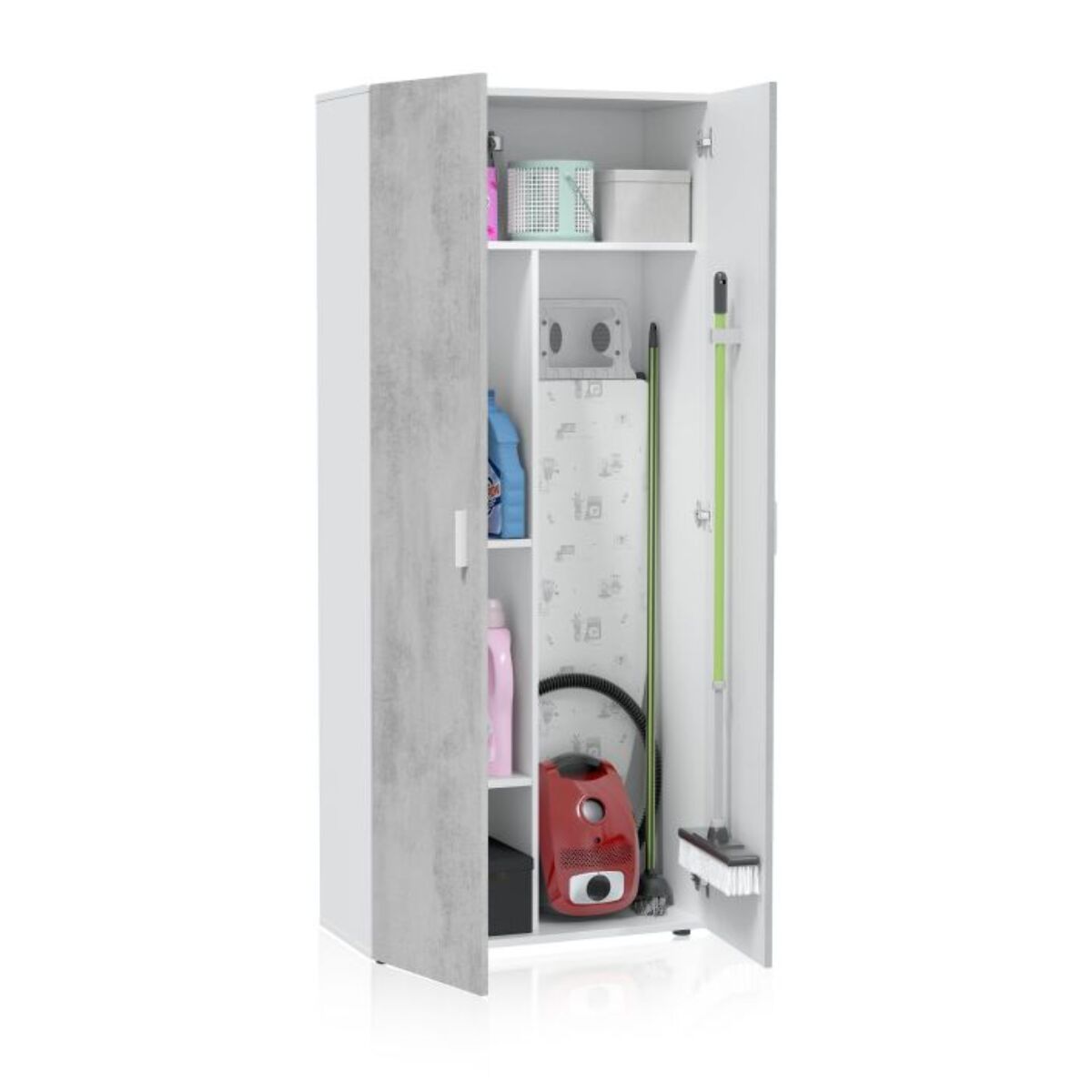 Armario Multi Useful 80 2 Puertas Blanco - Cemento