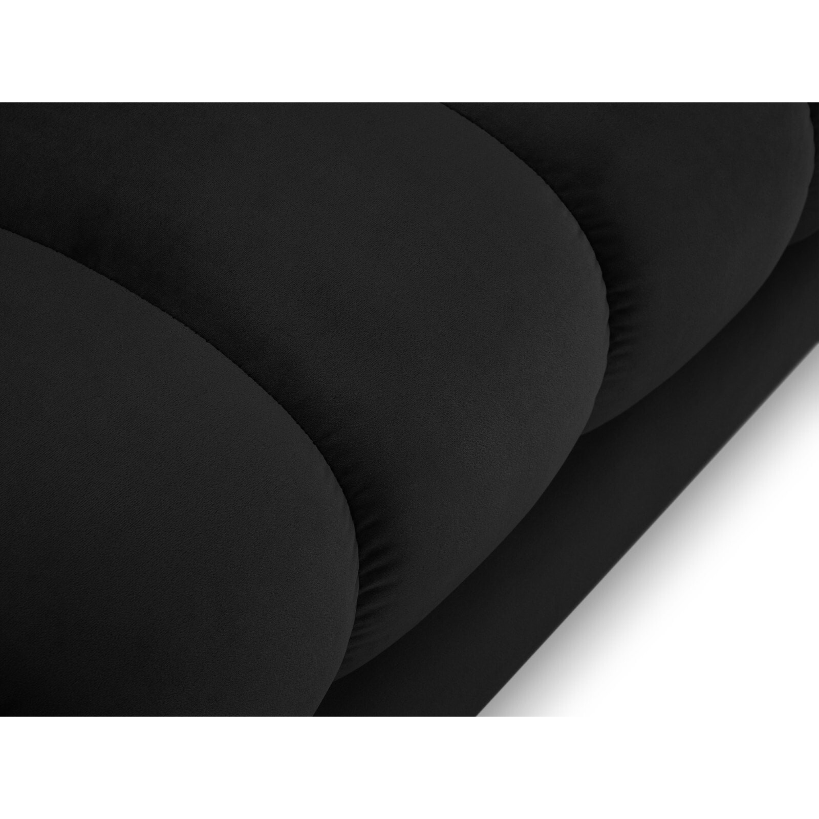 Méridienne droite "Bali" en velours noir