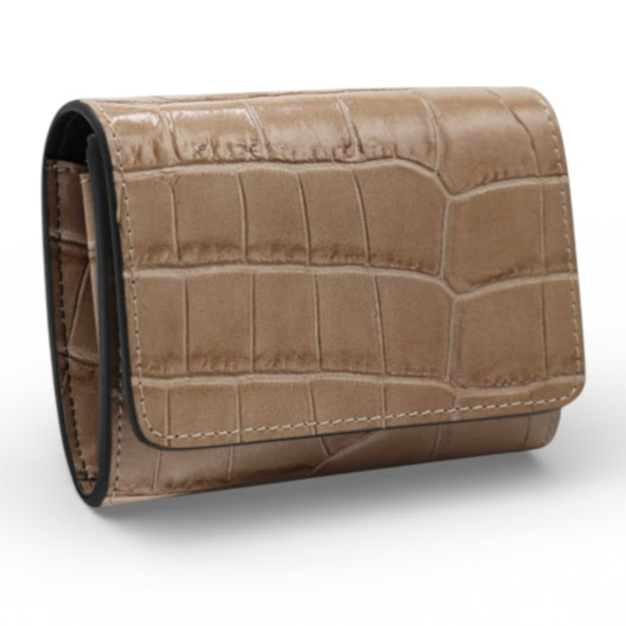 Portafoglio Cheval Firenze Cosmo Mini Croc Taupe