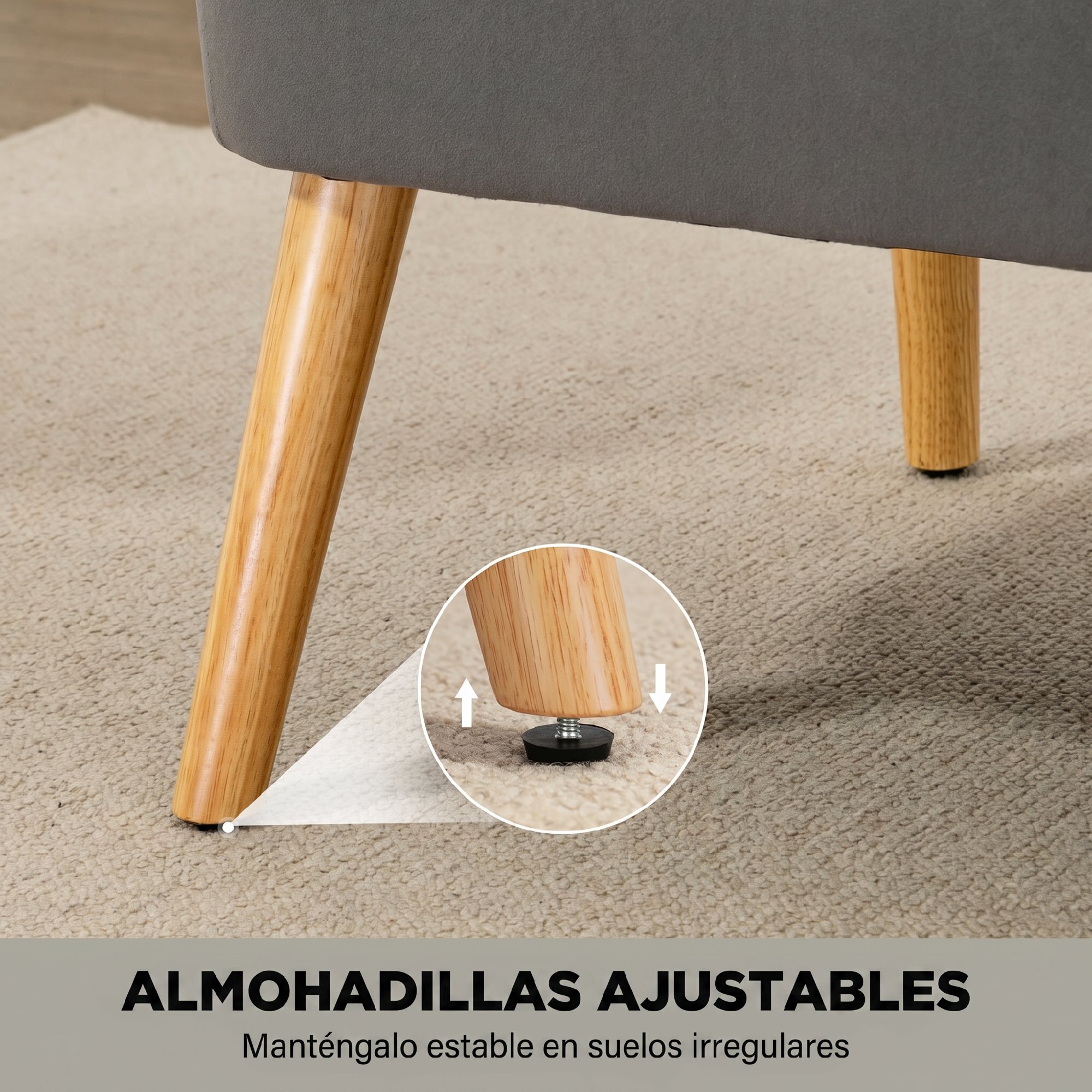 Sofá de 2 Plazas Tapizado en Terciopelo, Sofá Moderno con Asiento y Respaldo Acolchados, Patas de Madera de Caucho, Carga 220 kg para Dormitorio, Salón, Espacios Pequeños, Gris Oscuro