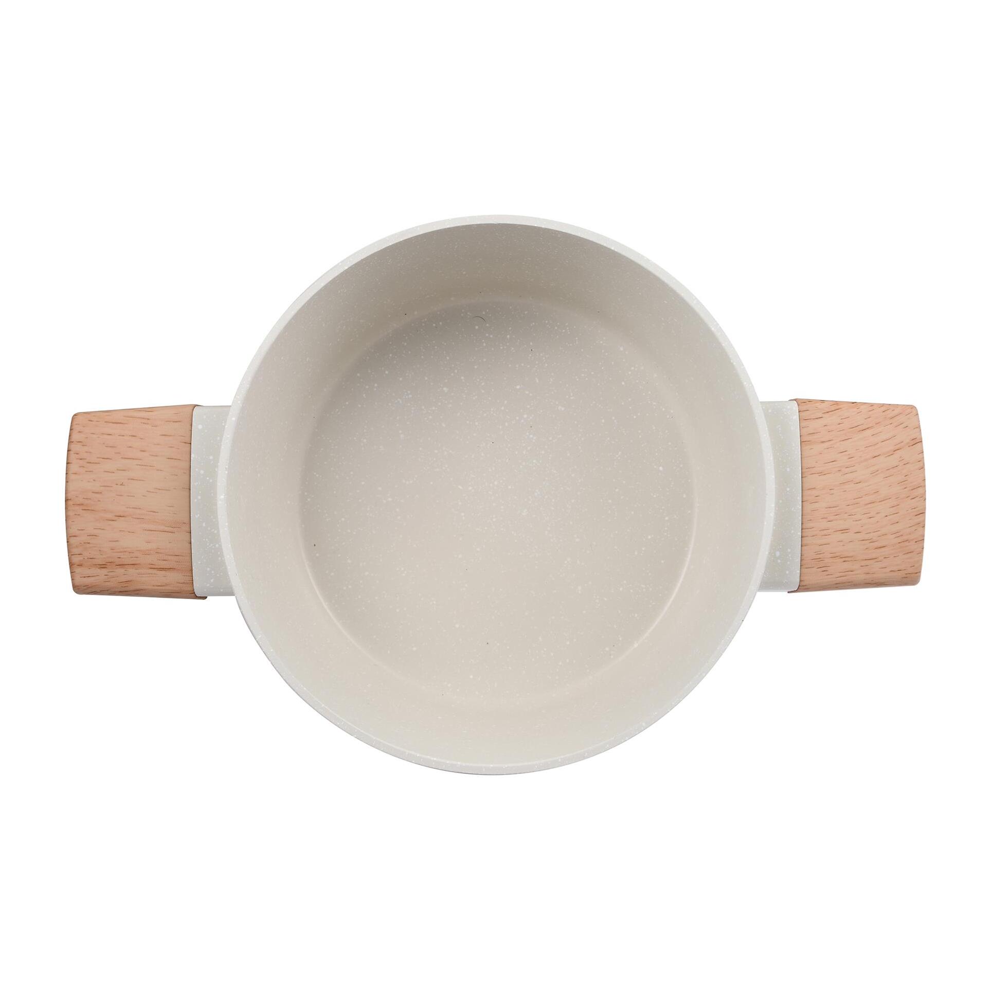 cacerola de ø20cm y 2,4l con tapa en aluminio forjado en color blanco