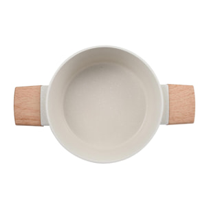 cacerola de ø20cm y 2,4l con tapa en aluminio forjado en color blanco