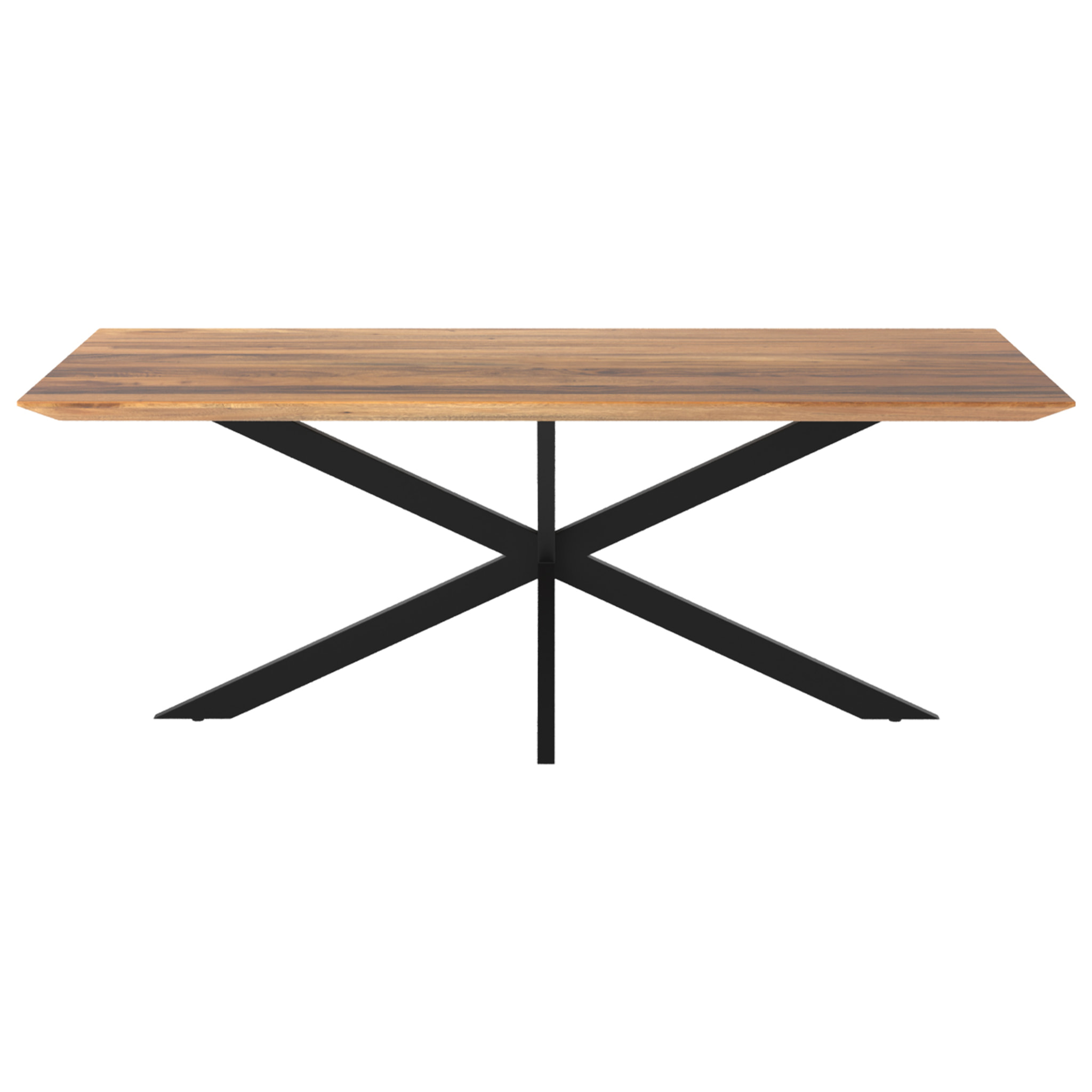 Table rectangulaire 8 personnes en bois de suar et métal 220 cm - Sudirman
