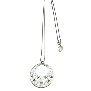 Collar largo Oráculo Diamond en plata 10µ