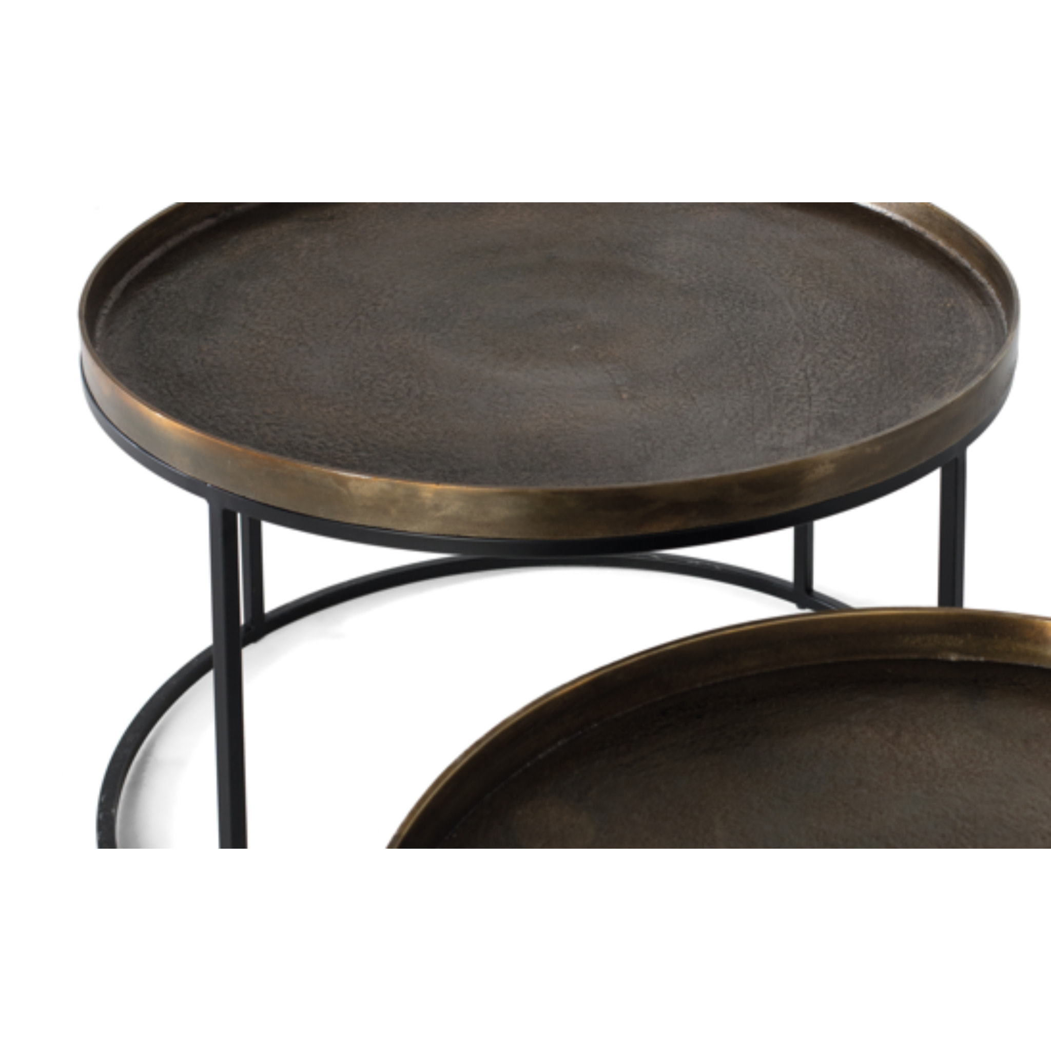 Mesas de Centro de Aluminio Mesa Grande: 75 Cm, Mesa Pequeña: 65 Cm Estilo Industrial