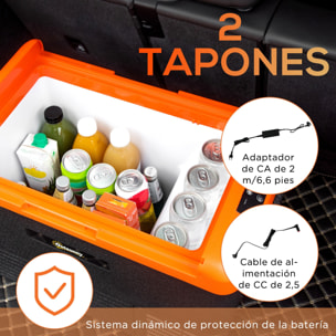 Outsunny Nevera Portátil Eléctrica 40L Refrigerador de Coche 12V/24V hasta -20℃ Mini Frigorífico con Compresor Pantalla LED Táctil para Hogar Camping Viajes Automóvil 58,7x36,5x43,8 cm Negro