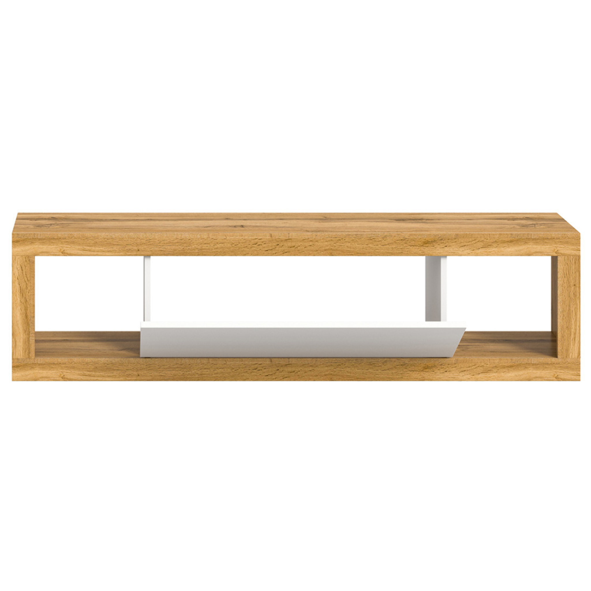 Ethan – meuble tv – 1 porte – bois et blanc - 150 cm - Bois / Blanc