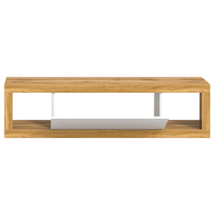 Ethan – meuble tv – 1 porte – bois et blanc - 150 cm - Bois / Blanc