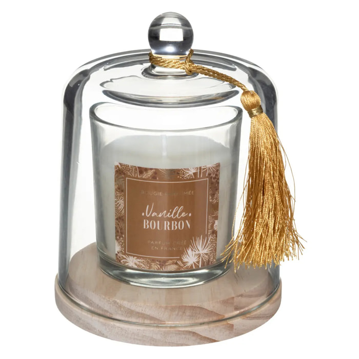 Bougie parfumée Loli 130g avec cloche verre vanille