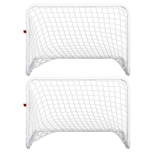 Set de 2 Porterías Fútbol con Balón Metal Poliéster 78x46x56cm