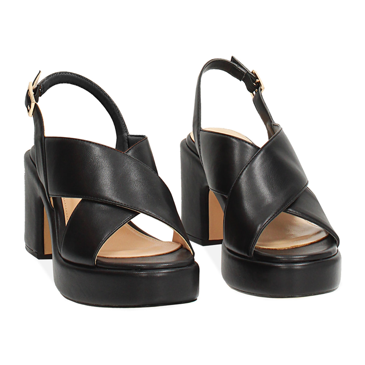 Sandali neri con tacco 8 cm