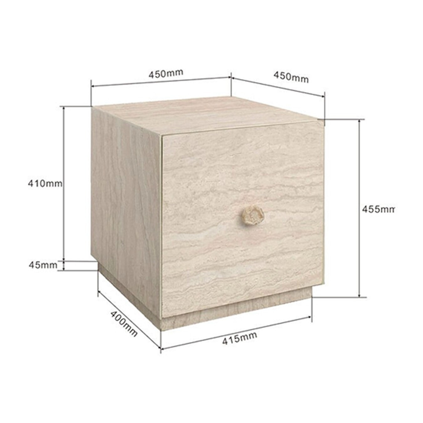 Chevet Travertino 1 tiroir Kare Design