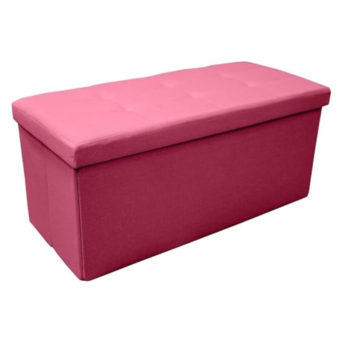 Pouf contenitore imbottito in tessuto con seduta lunga, panca multifunzione con spazio interno, ideale come poggiapiedi, seduta o contenitore, pratico e versatile per soggiorno, camera o ingresso, facile da pulire, dimensioni 76x34x34 cm