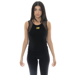 Camiseta de tirantes de mujer con sisas de malla Leone Gold