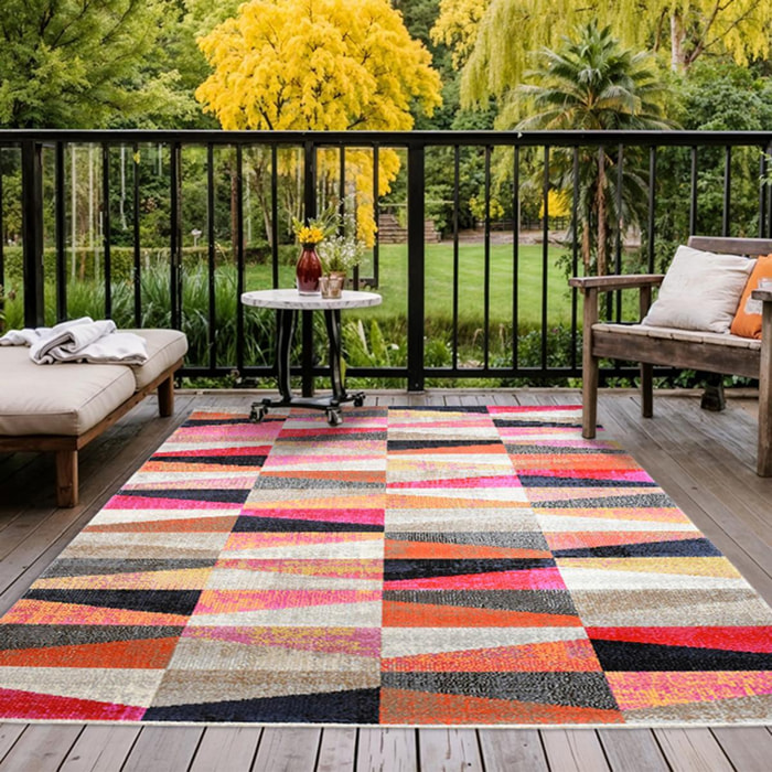 Tapis extérieur tissé kilim rectangle MUDE