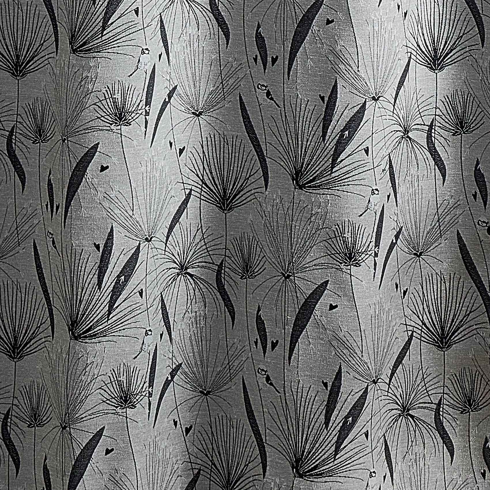 Rideau d'ameublement à jacquard papyrus - Noir