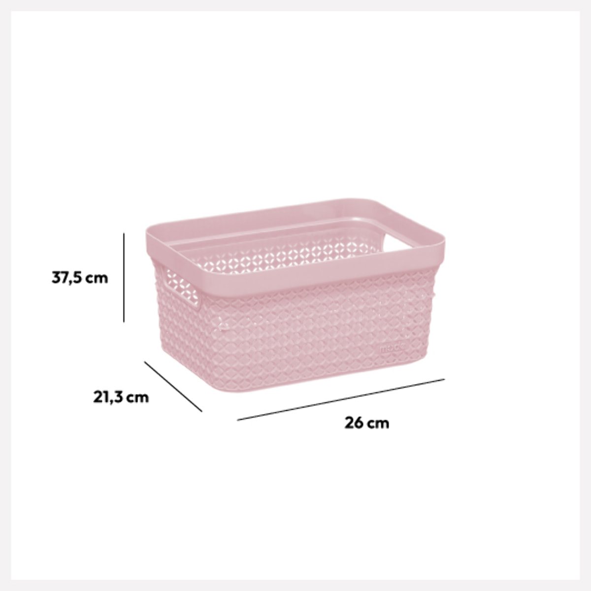 Panier en plastique 17L Rose Scandi