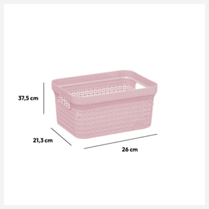 Panier en plastique 17L Rose Scandi