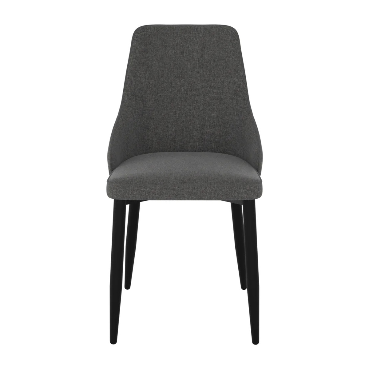 Lot de 2 chaises en tissu gris foncé et pieds en métal - Pipo