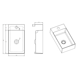 Aurum Lave mains en Acier Inoxydable 304, 40x22x11cm, Gun Métal brossé PVD (SATAUR4022BGM)