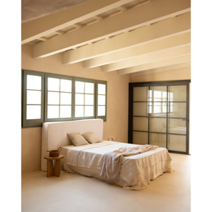 Cabecero tapizado desenfundable de lino blanco en varias medidas