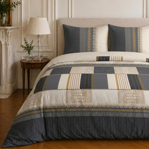 Parure housse de couette 100% coton motif géométrique - HELENE