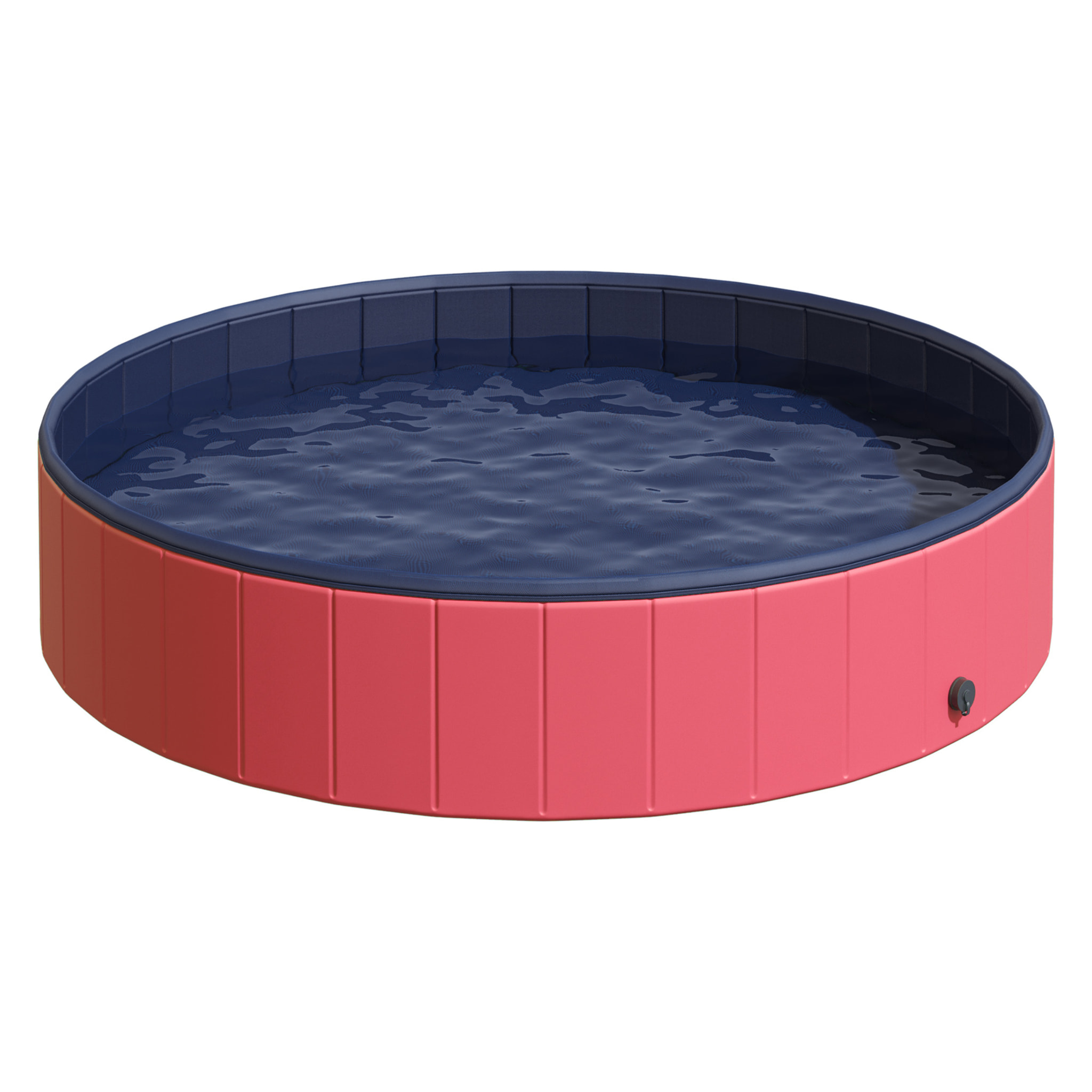 Piscina Plegable de PVC Madera 160x30cm Rojo y Azul