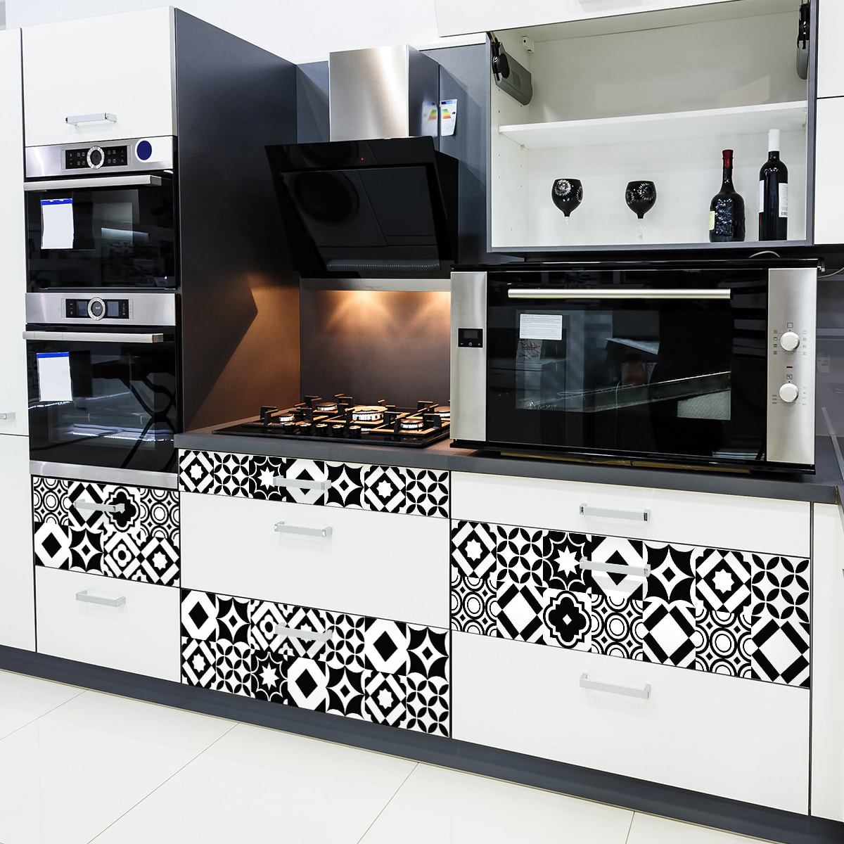 Stickers muraux - Sticker Mural Carrelage adhésif Cuisine Salle de Bain - 60 STICKERS CARRELAGES MEUBLE CAMPUZANO