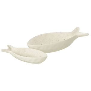 J-Line bol Poisson - porcelaine - beige - large