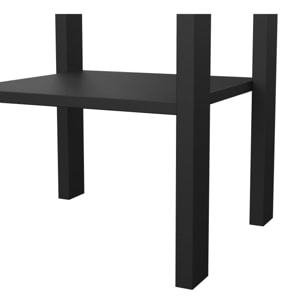 Comodino Inday, Comò basso, Tavolino da notte, Mensola da letto, 40x34 h70 cm, Nero