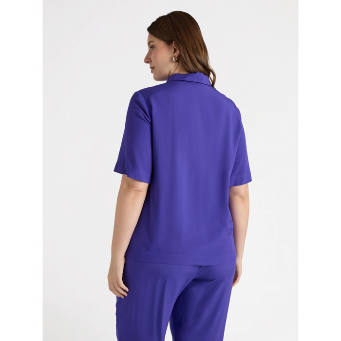 Fiorella Rubino - Blusa boxy de viscosa LENZING™ ECOVERO™ - Violeta