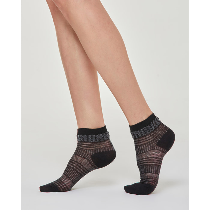 CALZINO COTONE BARBARA CON LAVORAZIONE TRAFORATA