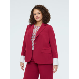 Fiorella Rubino - Blazer con puño efecto camisa desmontable - Burgundy