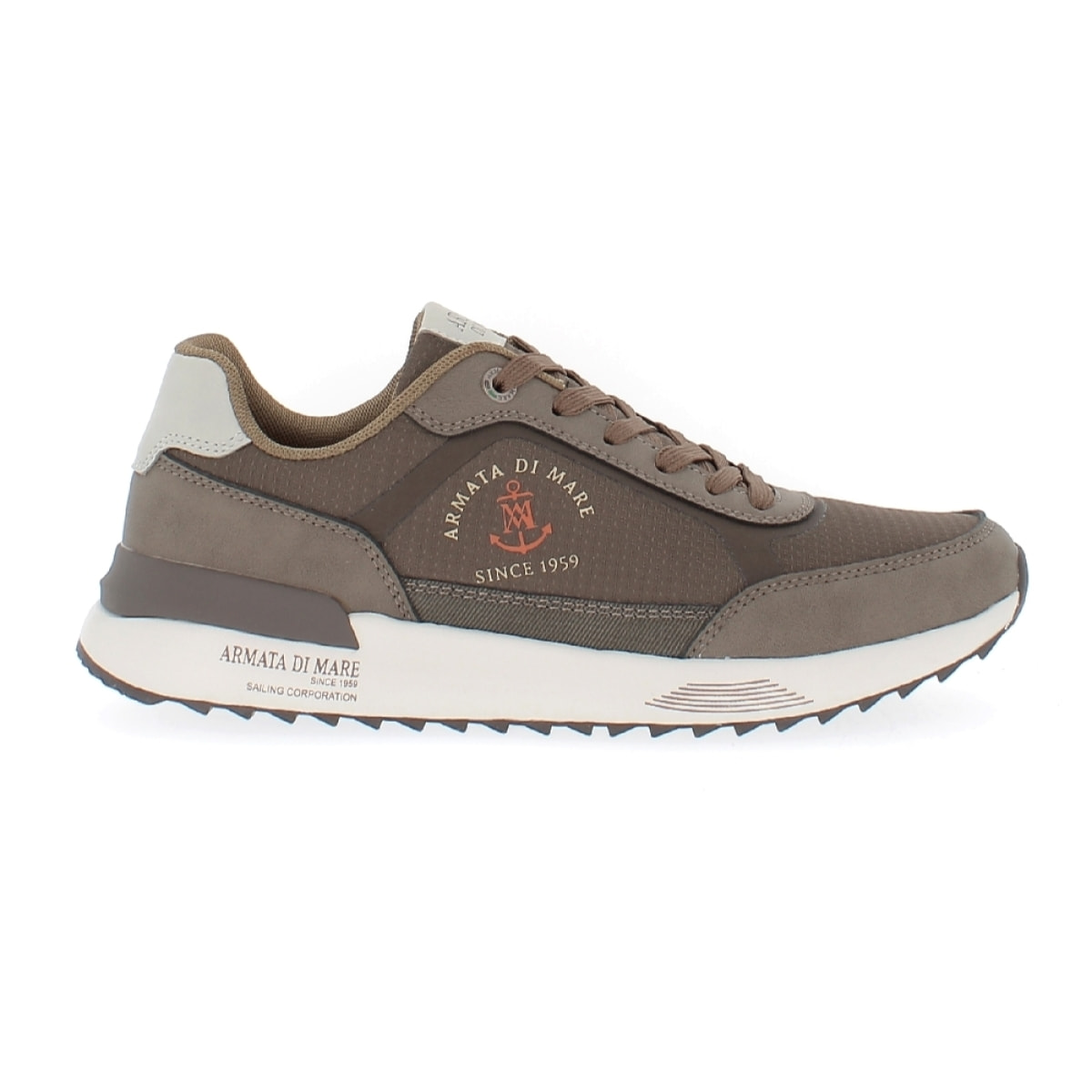 Armata di Mare Scarpe Uomo Sneakers Casual Stringate con Soletta Rimovibile in Memory Foam AMU W23N415 Taupe