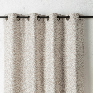 Rideau jacquard abstrait texturé à oeillets - Beige