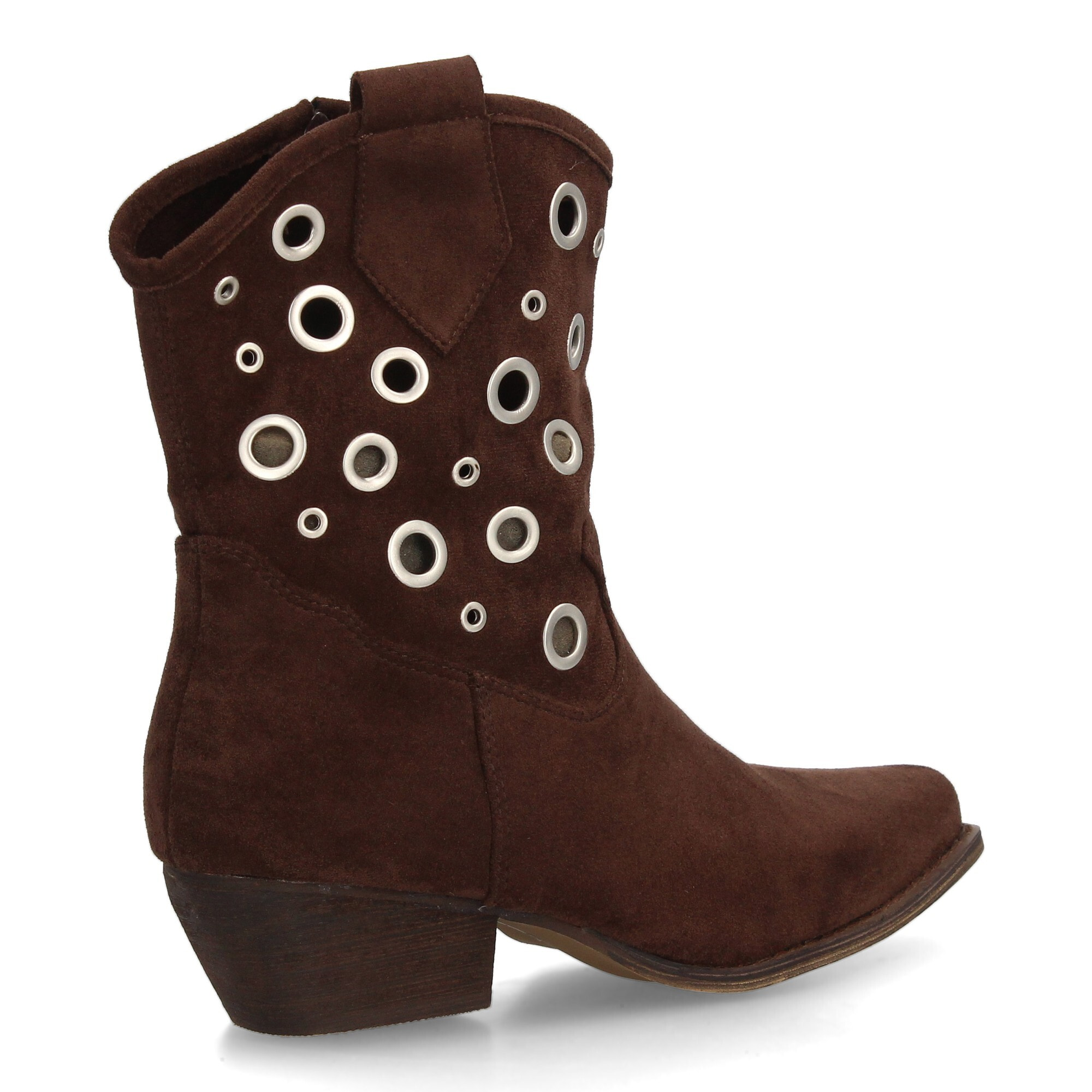 Botas cowboy con ojales metálicos para mujer.