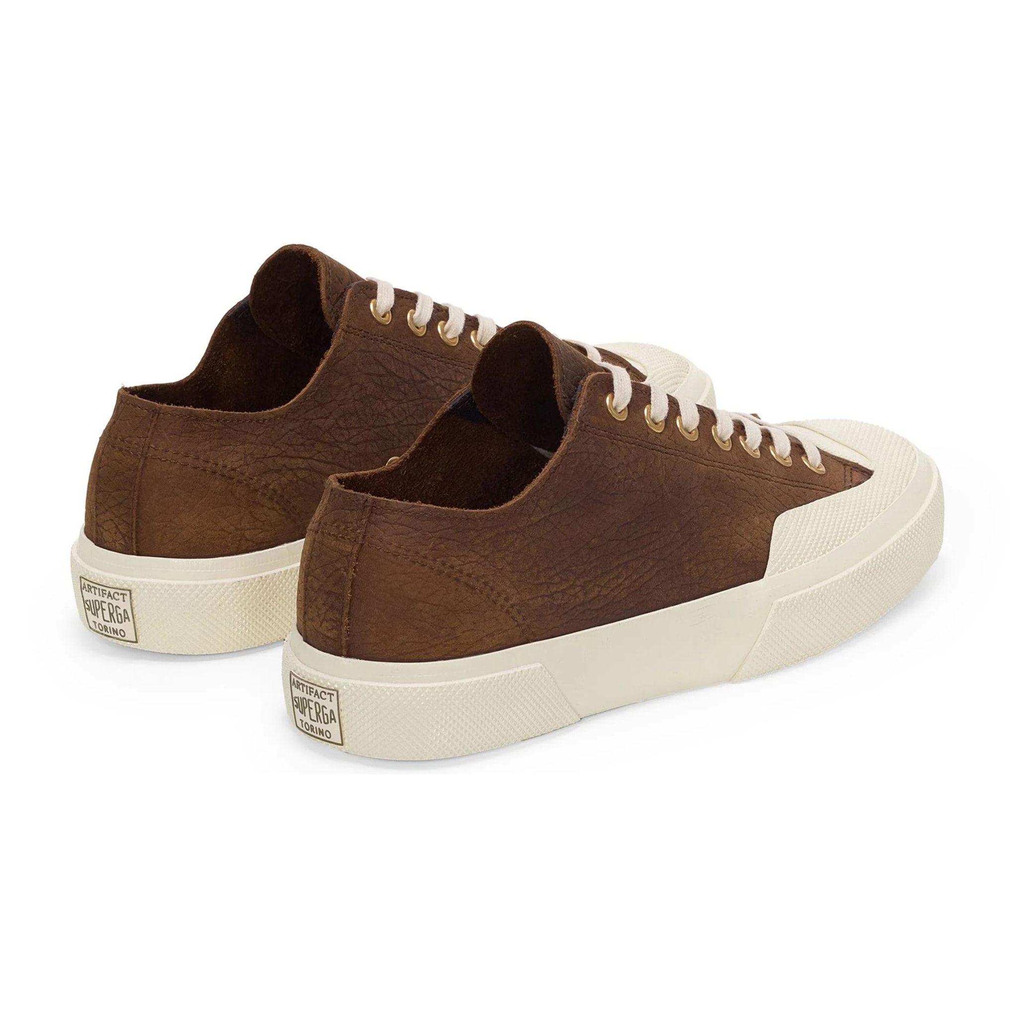 Superga - Sneakers Uomo Donna Marrone - 2432 WORKS ELEPHANT TUMBLED LEATHER