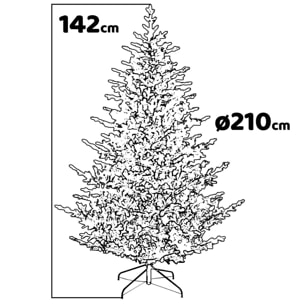 Saint Nicholas - Albero di Natale innevato effetto realistico in PE ø142x210H, 934 rami