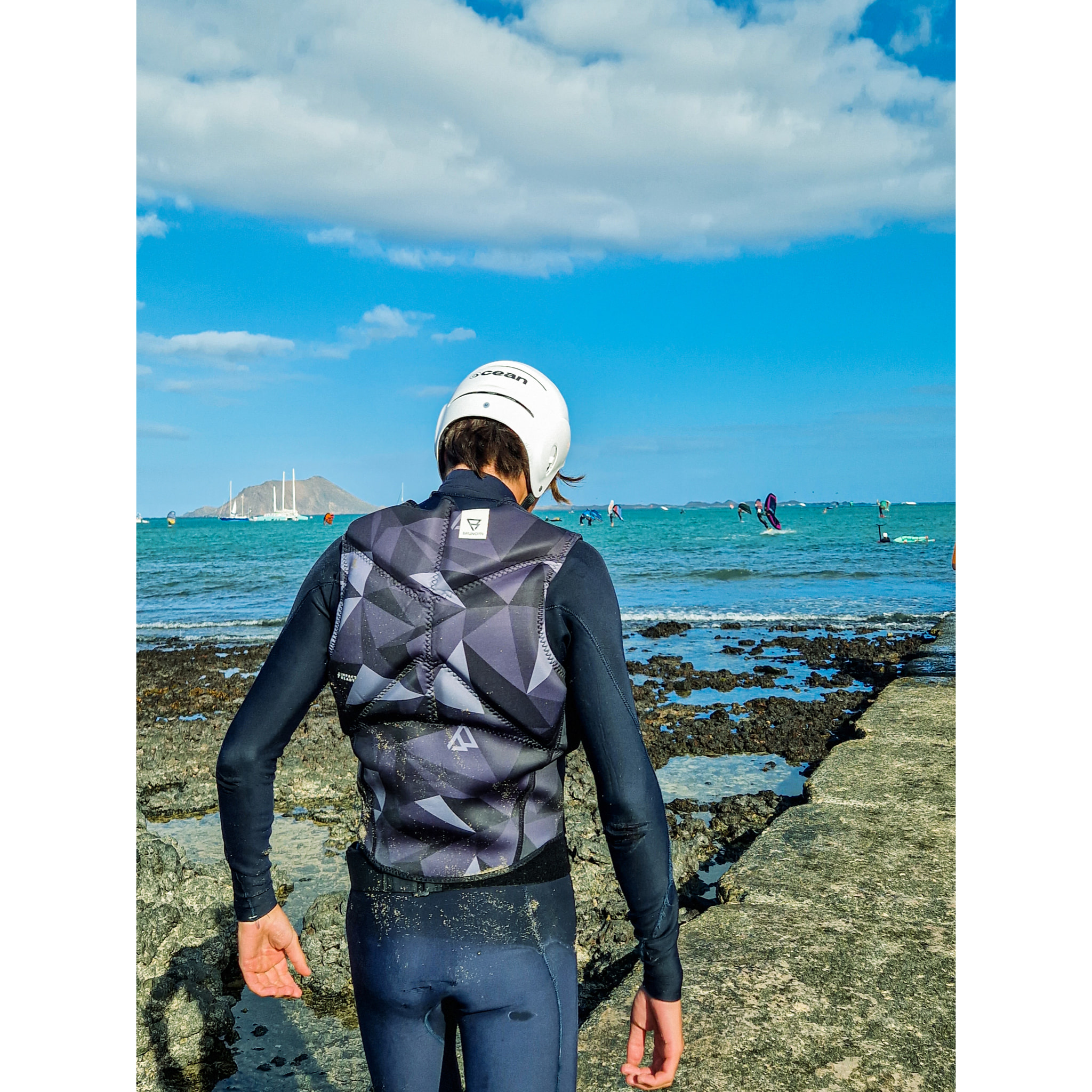 Casco de deportes acuáticos OCEAN DOLPHIN - Blanco brillante