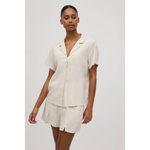 camicia di lino a maniche corte