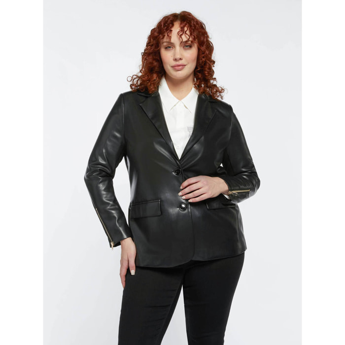 Fiorella Rubino - Blazer de tejido recubierto - Negro