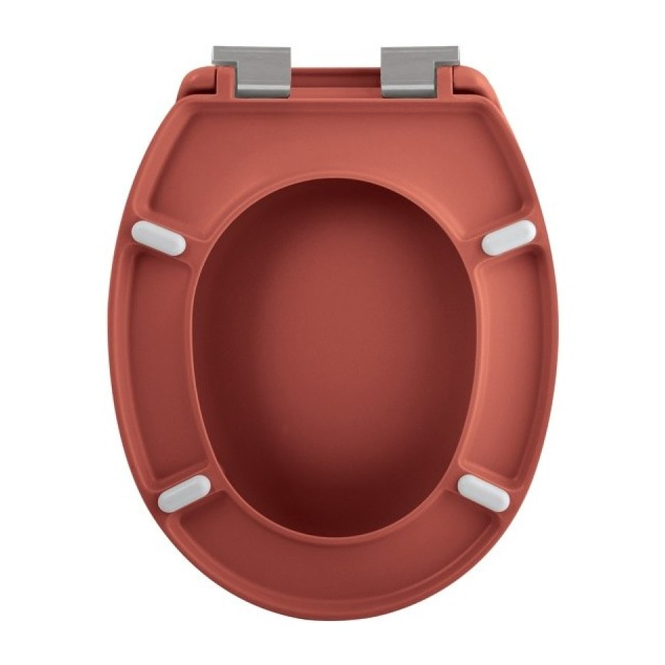 Abattant wc Thermo dur avec frein de chute NEELA Terracotta mat - Charnières ABS Chromé Spirella