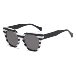 Gafas de sol OCEAN GRANDE PLACE - Brillante en blanco y negro / Esmaltadas ahumada