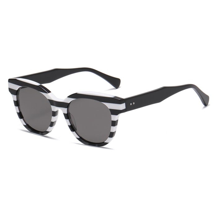 Gafas de sol OCEAN GRANDE PLACE - Brillante en blanco y negro / Esmaltadas ahumada