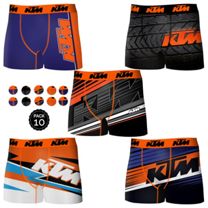 Pack 10 calzoncillos KTM en varios colores para hombre