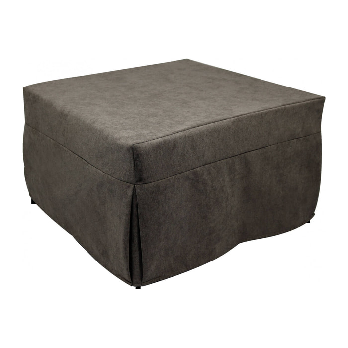 Pouf Arno, Poltrona multiuso, Poltroncina sacco, Pouf poggiapiedi, Made in Italy, 78x78 h45 cm, Marrone